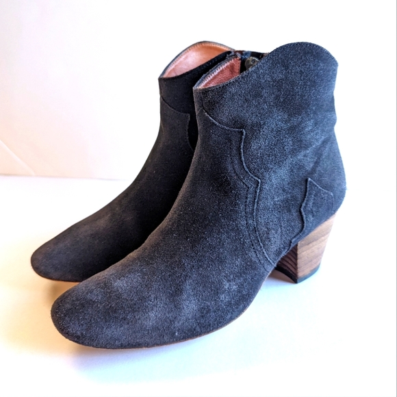 Isabel Marant Booties Suede Leather Wooden Heel Boots US 6 🩷 - Picture 5 of 9